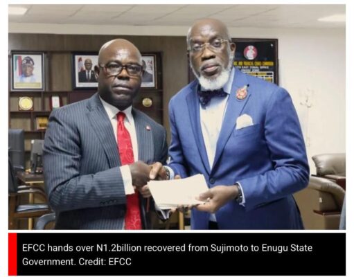 EFCC returns N1.28bn recovered from Sujimoto to Enugu