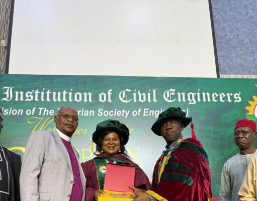 Archbishop Aladekugbe’s wife bags fellowship of Nigerian Institution of Civil Engineers