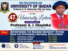 Ex-VC Olayinka to Deliver UI’s 47th University Lecture on Nigerian Universities