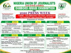 Oyo NUJ @60: Council unveils week-long diamond jubilee celebration